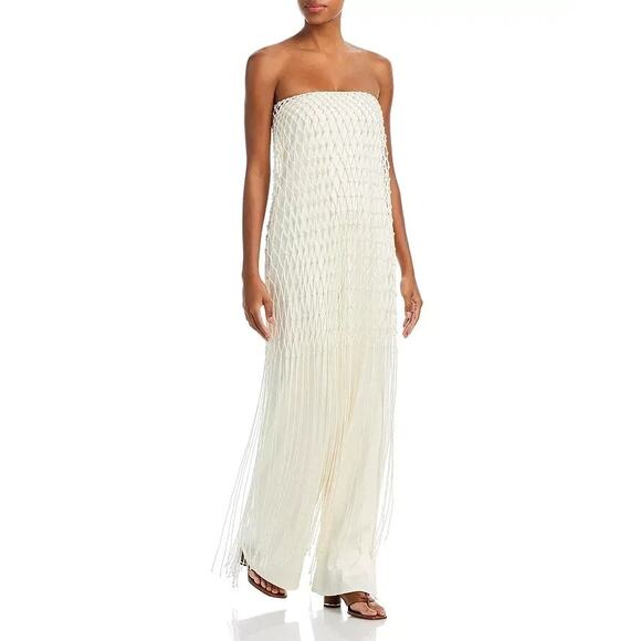 Baobab One Piece Indira Jumpsuit Strapless Ivory White Size Small NWT Flawed